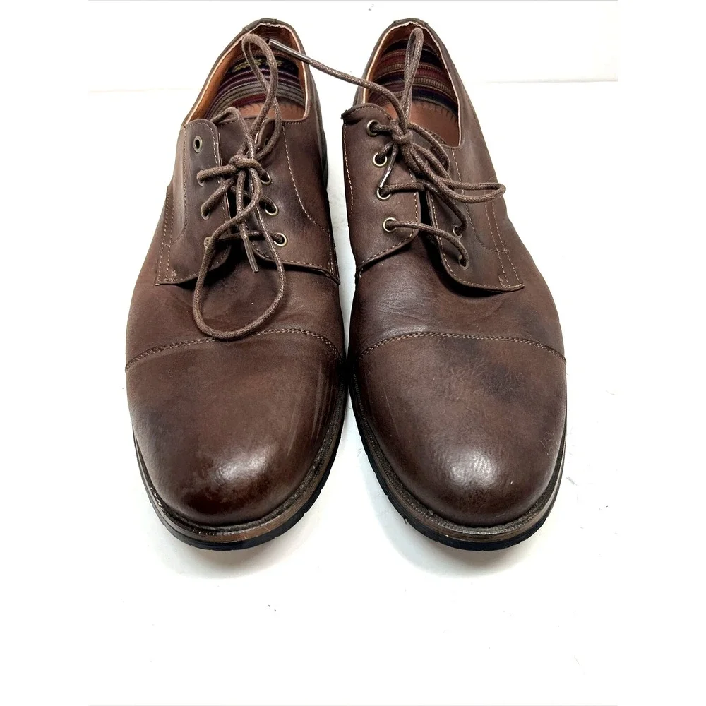 Ferro Aldo Men Dress Shoes Leather Lined Lace Up Brown Size 13